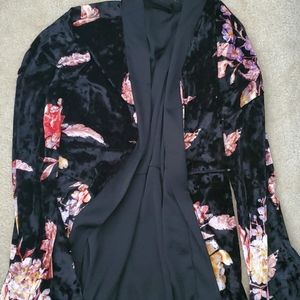 Urban Outfitters Floral Velvet Robe